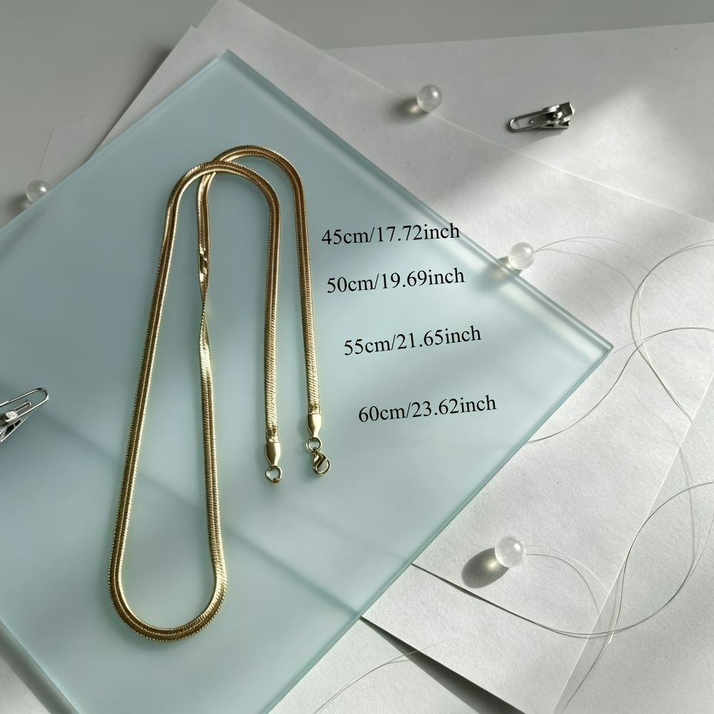 Men's 18K Golden Plated Snake Chain Necklace, Minimalist Style
